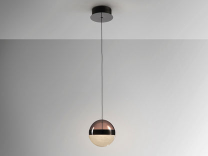 Lámpara Colgante Orbes D15 Cromo Negro Schuller con LED, Cristal y Metal para Salón Moderno