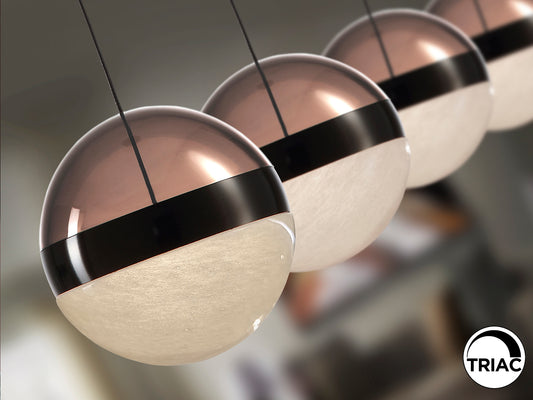 Lámpara de techo ORBES con 4 luces en cromo negro, LED dimmable y diseño moderno de Schuller, ideal para comedor y salón.