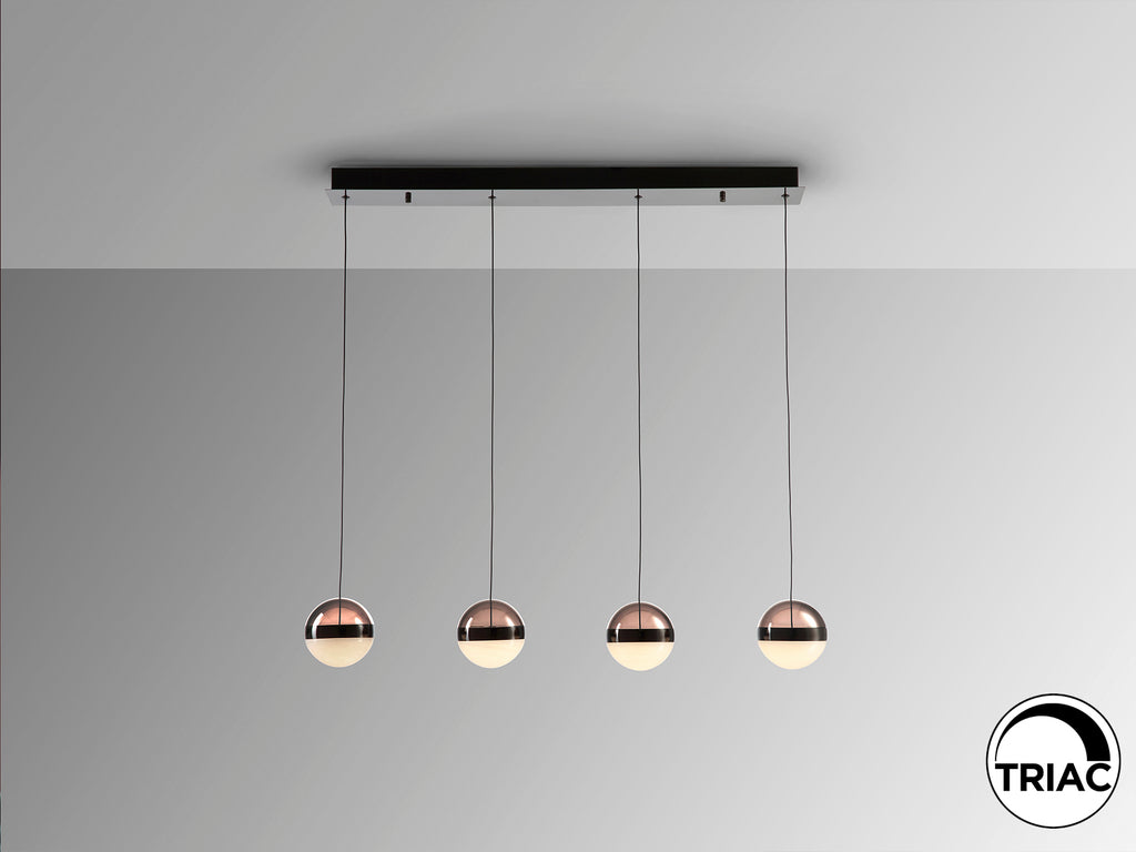 Lámpara de Techo ORBES 4 Luces Cromo Negro Schuller - Iluminación LED Dimmable Moderna para Comedor y Salón en Cristal y Metal