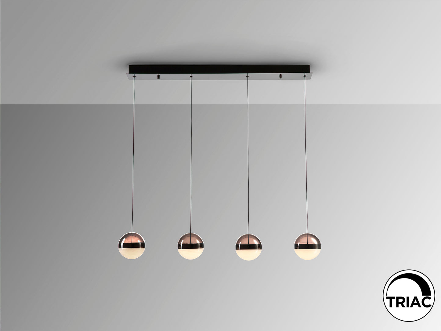 Lámpara de Techo ORBES 4 Luces Cromo Negro Schuller - Iluminación LED Dimmable Moderna para Comedor y Salón en Cristal y Metal