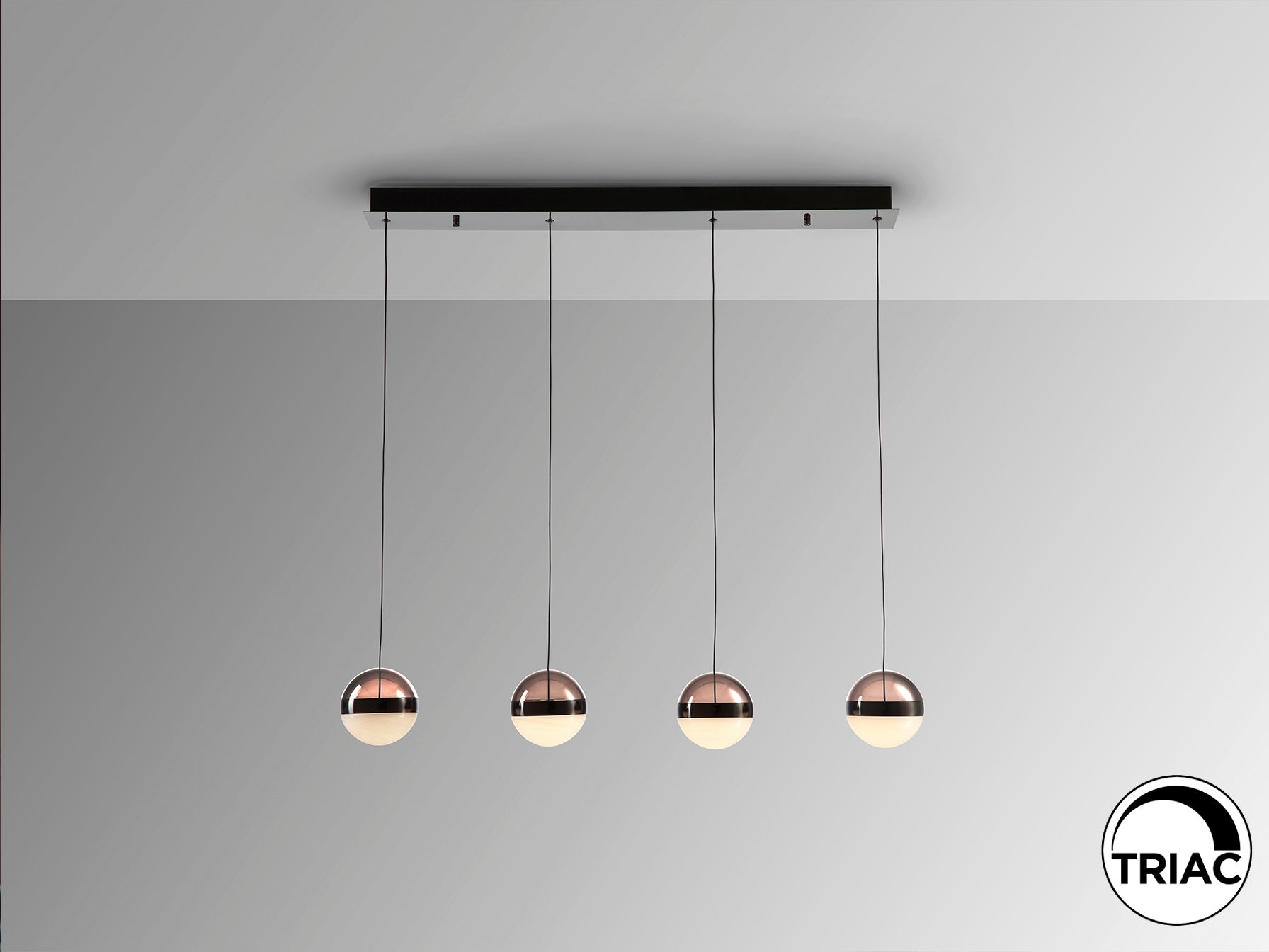 Lámpara de Techo ORBES 4 Luces Cromo Negro Schuller - Iluminación LED Dimmable Moderna para Comedor y Salón en Cristal y Metal