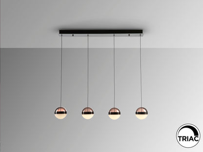 Lámpara de Techo ORBES 4 Luces Cromo Negro Schuller - Iluminación LED Dimmable Moderna para Comedor y Salón en Cristal y Metal