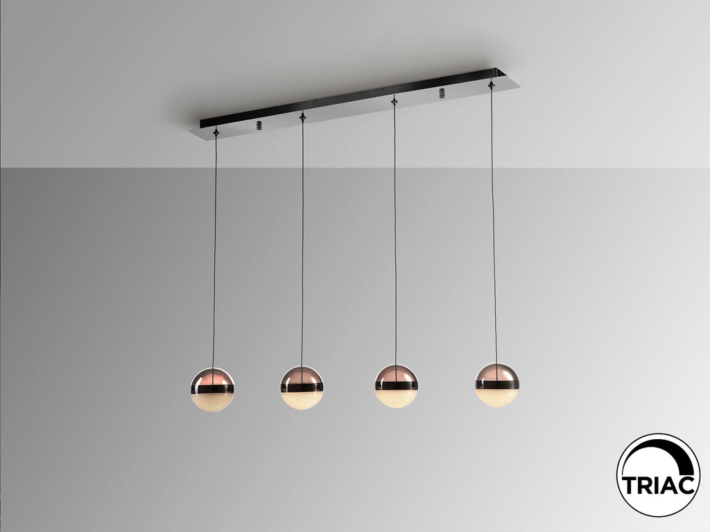 Lámpara de Techo ORBES 4 Luces LED Dimmable Cromo Negro Schuller Moderno para Comedor y Salón