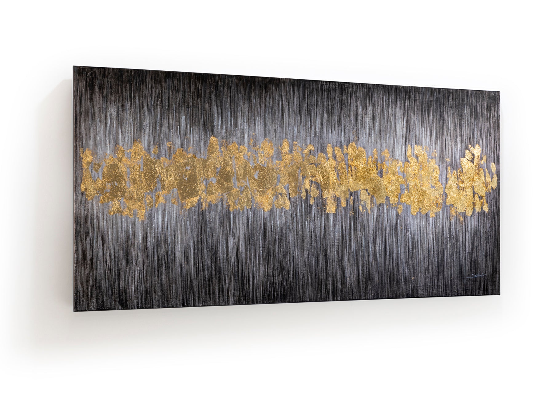Cuadro acrílico Sendero 80x160 cm en oro, arte moderno y contemporáneo de Schuller 285179, ideal para decoración de salón y comedor.