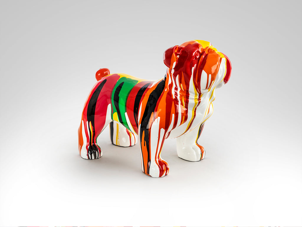 Figura decorativa OTTO Bulldog mediano en colores vibrantes, estilo Pop Art y moderno, ideal para recibidor o salón, de Schuller 285257.