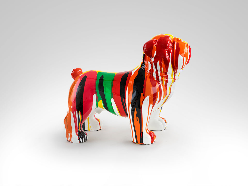Figura decorativa OTTO Bulldog Mediano en colores, estilo moderno y Pop Art, hecha de resina, ideal para recibidor o salón, de Schuller, código 285257.