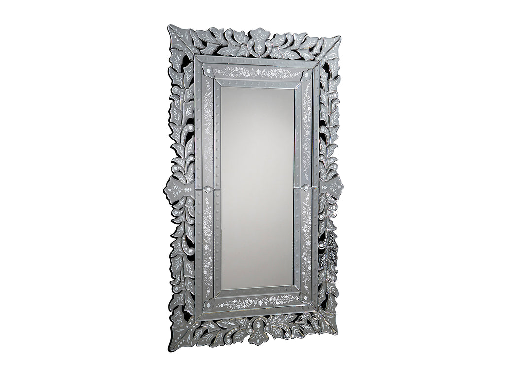 Espejo Cleopatra 120x78 cm tallado en negro de Schuller, estilo Art Decó, para pared en recibidor o salón.