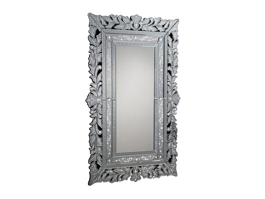 Espejo Cleopatra 120x78 cm tallado en negro de Schuller, estilo Art Decó, para pared en recibidor o salón.