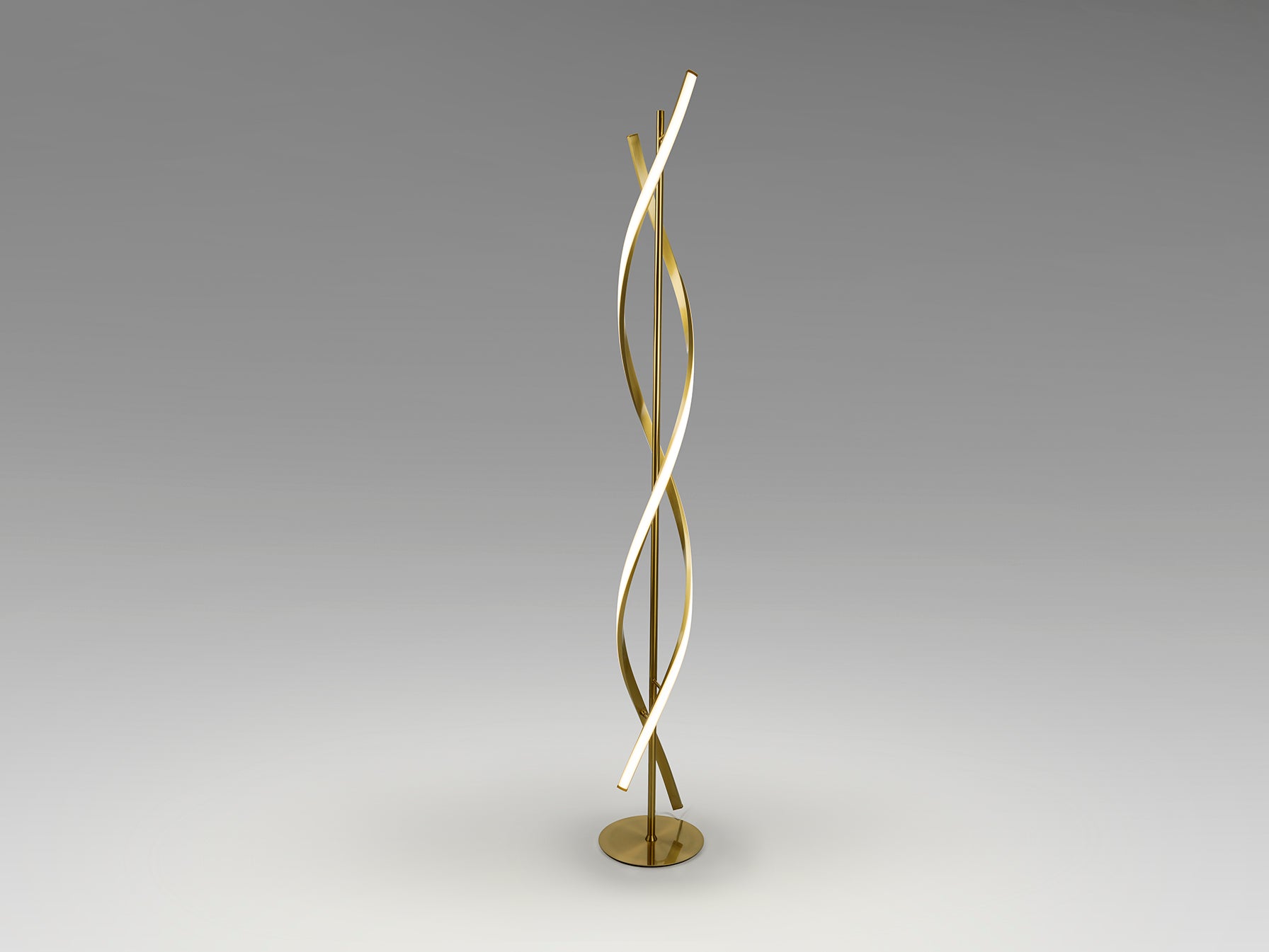 Lámpara de pie Dido oro dorado Schuller LED moderno para salón, diseño en metal y silicona.