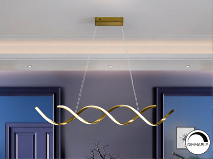 Lámpara de techo DIDO Oro Brillo Schuller, diseño moderno en metal con altura regulable y LED integrado, ideal para comedor o salón.