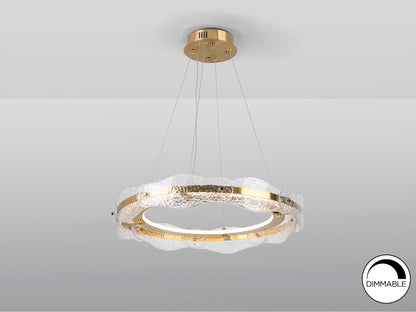 Lámpara de techo Lira Ø60 oro cepillado Schuller, con altura regulable, LED integrado y diseño moderno.