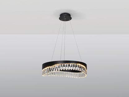 Lámpara de Techo Selene Ø60 cm Negro con Cristal LED, Moderno y Regulable de Schuller para Salón.