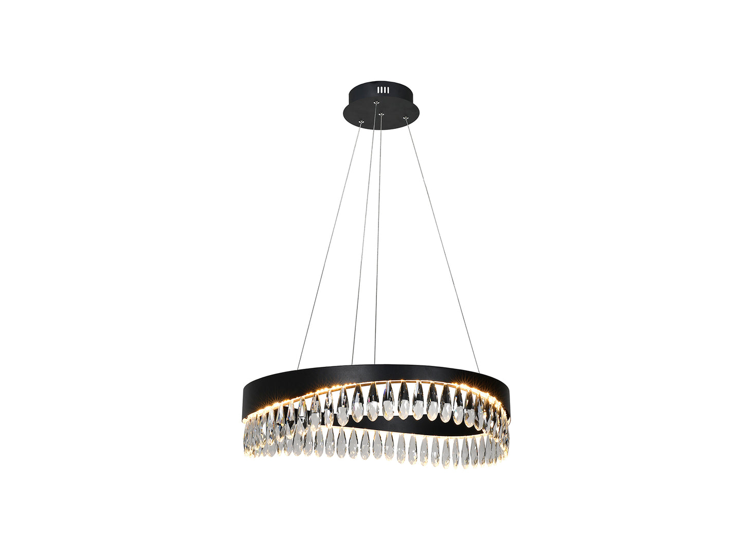 Lámpara de Techo Selene Ø60 cm Negro Cristal Schuller LED Regulable para Salón Moderno