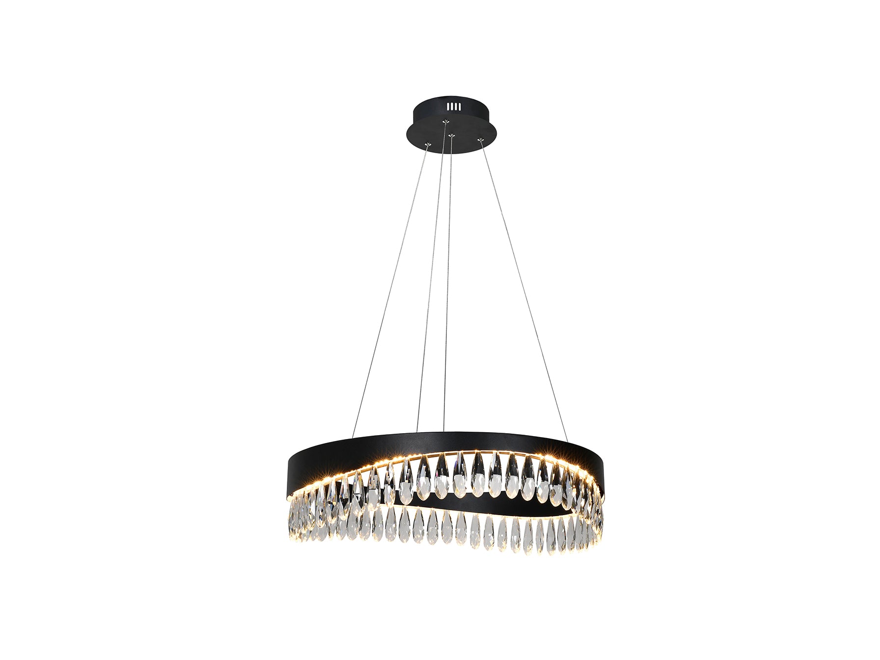 Lámpara de Techo Selene Ø60 cm Negro Cristal Schuller LED Regulable para Salón Moderno