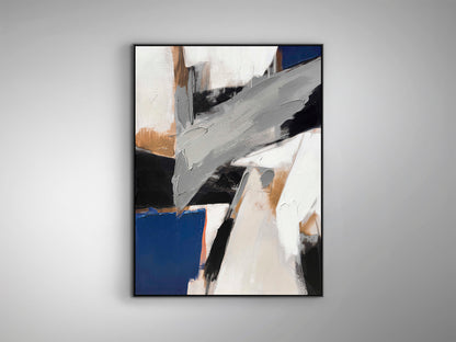 Cuadro decorativo ESPACIOS II negro de Schuller (301732) en lienzo. Arte abstracto moderno con pintura acrílica, ideal para salón y dormitorio. Diseño Espacios II en negro, medidas 90x120.