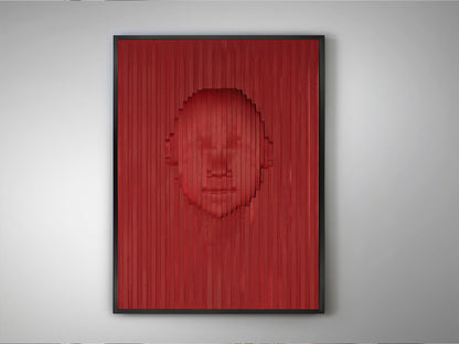 Bajorrelieve Red Face 90x120 Rojo y Negro de Schuller (302043) - Arte de pared moderno con diseño contemporáneo en rojo y negro, fabricado en DM y poliestireno.