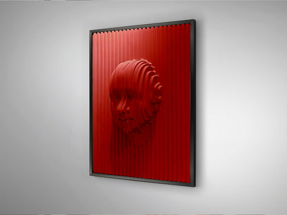 Bajorrelieve RED FACE 90x120 Rojo y Negro de Schuller (302043) - Arte de pared moderno con diseño contemporáneo en DM, poliestireno, rojo y negro.