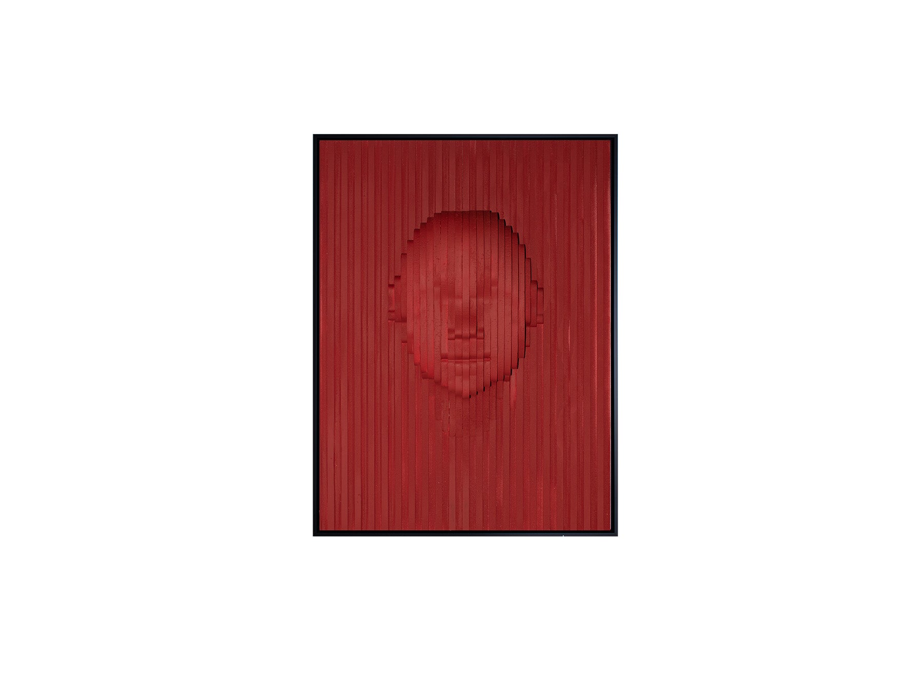 Bajorrelieve Red Face 90x120 rojo y negro de Schuller, arte de pared moderno y contemporáneo en DM y poliestireno.