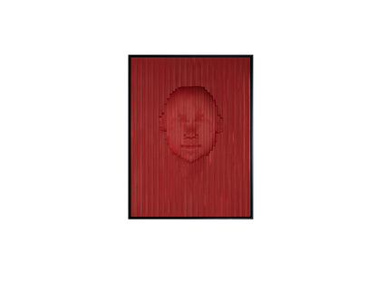 Bajorrelieve Red Face 90x120 rojo y negro de Schuller, arte de pared moderno y contemporáneo en DM y poliestireno.