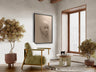 Bajorrelieve decorativo BEIGE FACE beige y negro de Schuller en salón: Arte de pared contemporáneo minimalista de DM y poliestireno con diseño abstracto en tonos beige y negro.