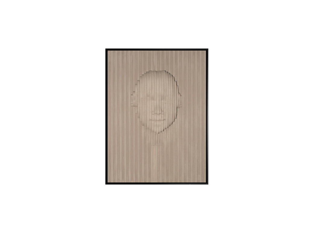 ```
Bajorrelieve Decorativo BEIGE FACE Beige y Negro de Schuller (302050) - Arte de pared contemporáneo minimalista, fabricado en DM y poliestireno, ideal para decoración de salón.
```