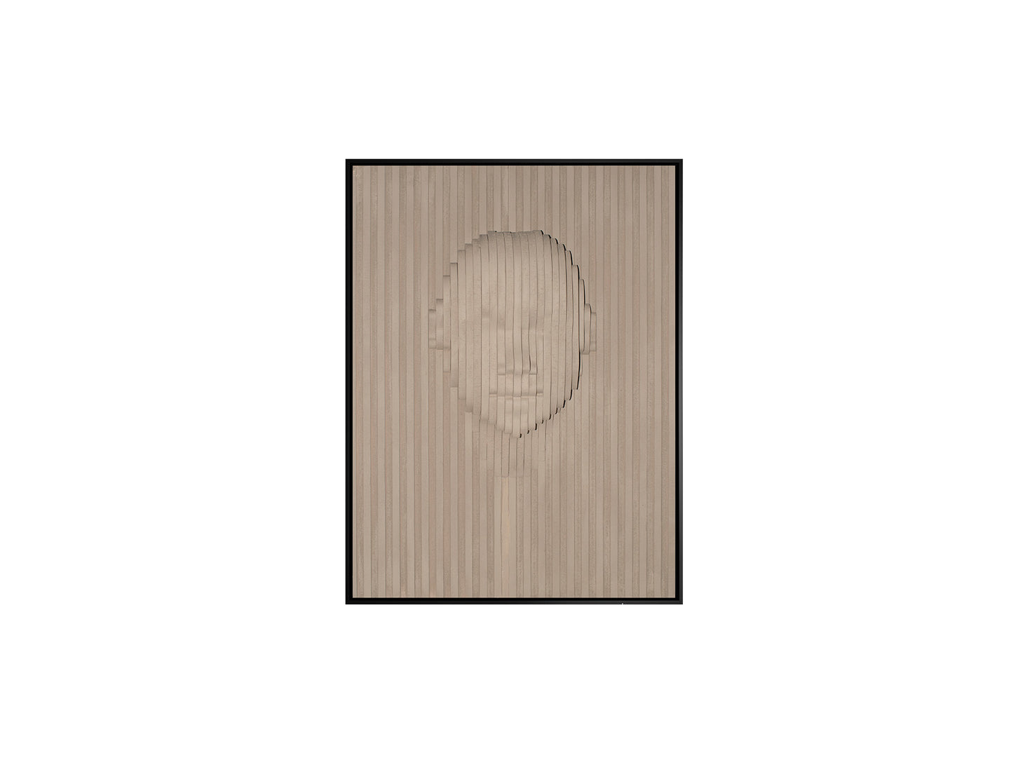 ```
Bajorrelieve Decorativo BEIGE FACE Beige y Negro de Schuller (302050) - Arte de pared contemporáneo minimalista, fabricado en DM y poliestireno, ideal para decoración de salón.
```
