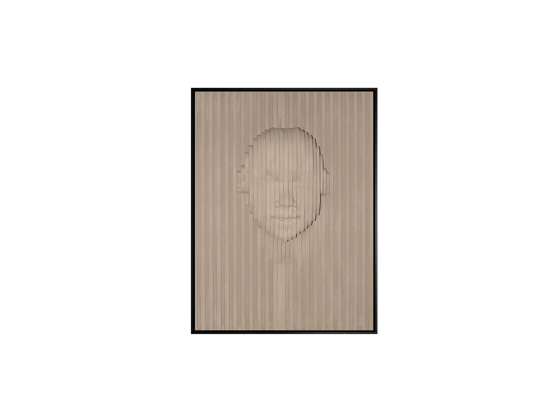 ```
Bajorrelieve Decorativo BEIGE FACE Beige y Negro de Schuller (302050) - Arte de pared contemporáneo minimalista, fabricado en DM y poliestireno, ideal para decoración de salón.
```