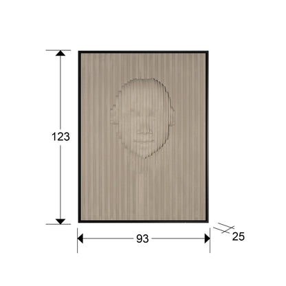 Medidas de Bajorrelieve decorativo Beige Face de Schuller en beige y negro para decoración de salón, estilo contemporáneo y minimalista, fabricado en DM y poliestireno.