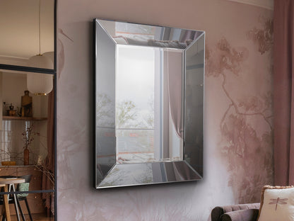 Espejo decorativo Roma 110x81 con marco Smoke de Schuller (302548) para dormitorio, recibidor o salón. Diseño moderno y elegante con cristal.