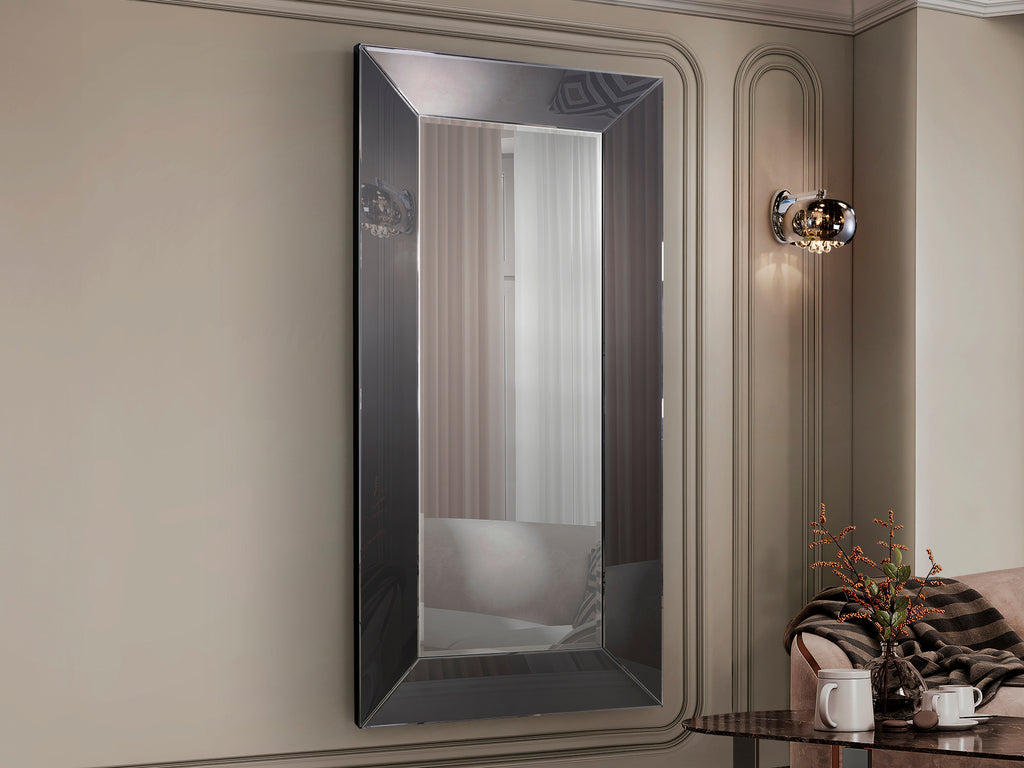 Espejo ROMA 185x90 Smoke de Schuller, diseño contemporáneo con cristal y marco de DM, ideal para recibidor o salón. Acabado smoke, espejo decorativo elegante.
