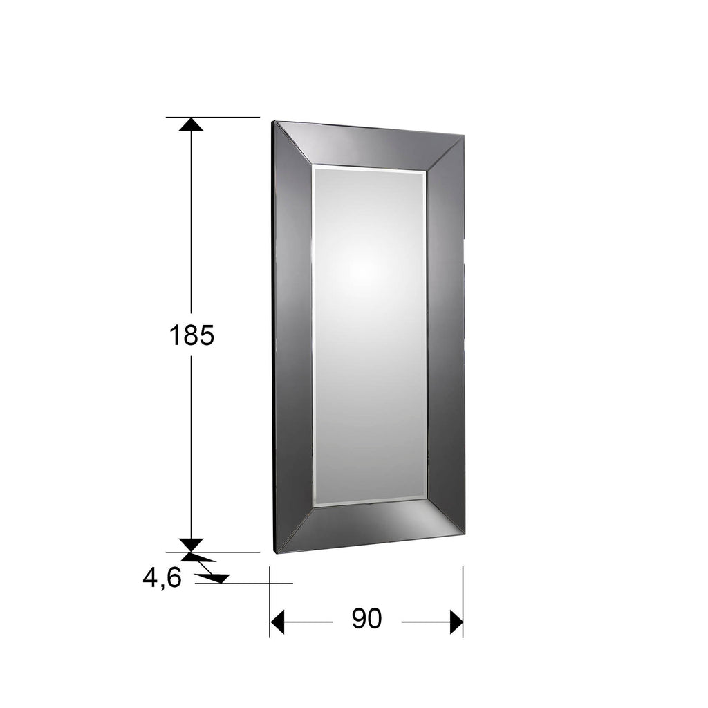 Medidas de Espejo ROMA 185x90 Smoke de Schuller | Espejo decorativo contemporáneo de cristal y DM para recibidor o salón | Colección Roma