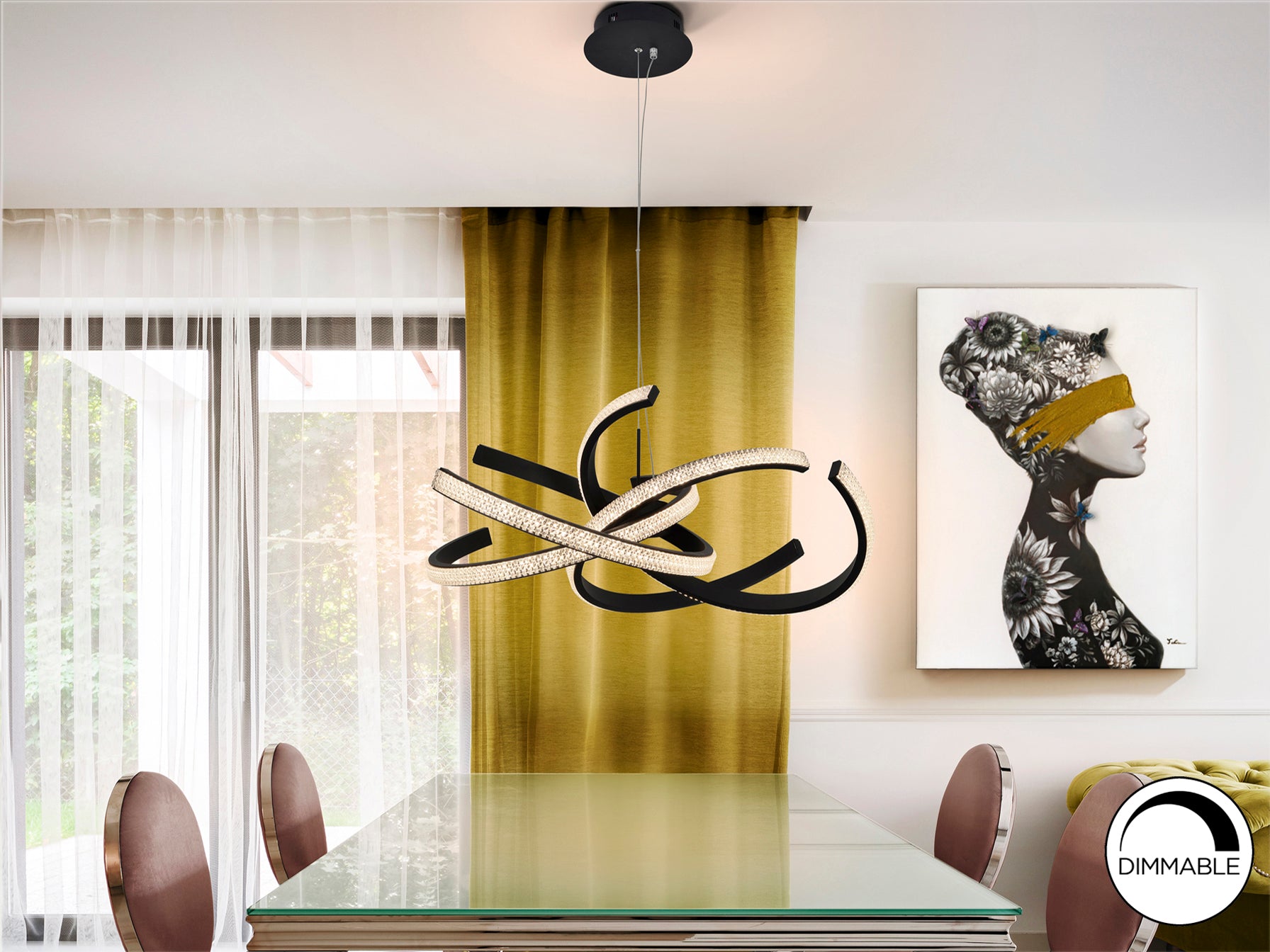 Lámpara de techo Ring II negra de 70Ø para comedor o salón - Estilo industrial, moderno y minimalista con LED de Schuller - 302975