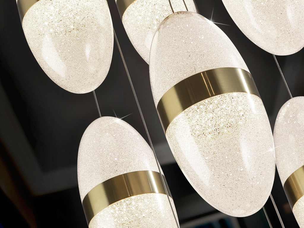 Lámpara de techo Garden 9 luces negro bronce de Schuller (305723) con altura regulable, LED, metal, diseño moderno, detalles en bronce y policarbonato. Ideal para iluminación decorativa.