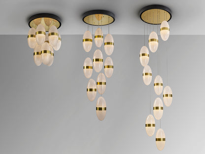 Lámpara de techo Garden 9 luces negro bronce de Schuller (305723) con altura regulable, LED, metal, diseño moderno. Acabado en bronce y negro con policarbonato.