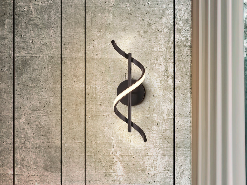 Aplique Boa Negro de aluminio y metal con diseño minimalista y moderno, ideal para techo. Iluminación LED de la marca Schuller.