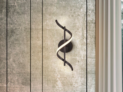 Aplique Boa Negro de aluminio y metal con diseño minimalista y moderno, ideal para techo. Iluminación LED de la marca Schuller.