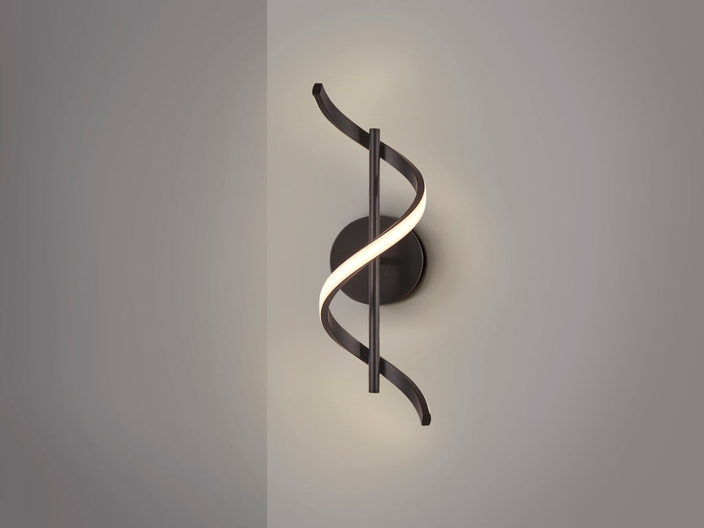 Aplique Boa Negro LED de aluminio y metal de diseño minimalista y moderno de Schuller, modelo 307897, ideal como plafón de techo.