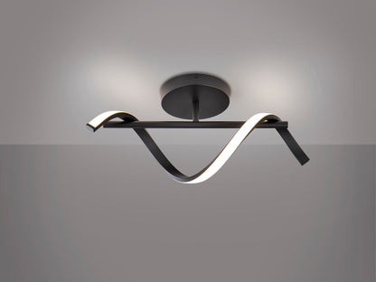 Aplique Boa Negro LED de aluminio y metal de diseño minimalista y moderno de Schuller, modelo 307897, ideal para techo.