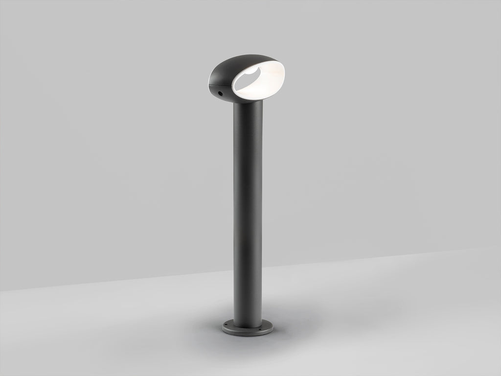 Baliza exterior VILO gris oscuro LED para jardín, resistente al agua IP65 de Schuller, diseño moderno en aluminio y acrílico para iluminación exterior.