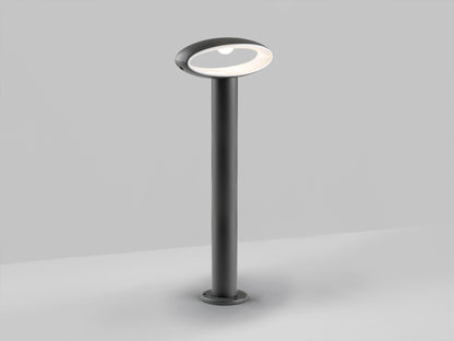 Baliza exterior VILO gris oscuro con iluminación LED moderna, fabricada en aluminio y acrílico, ideal para jardín. Protección IP65. Producto Schuller (311678).