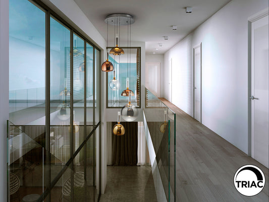 Lámpara de techo Charlize 6 luces gris oscuro Schuller, colgante moderna de aluminio y cristal con LED integrado, ideal para comedor o salón contemporáneo. Regulable en altura.