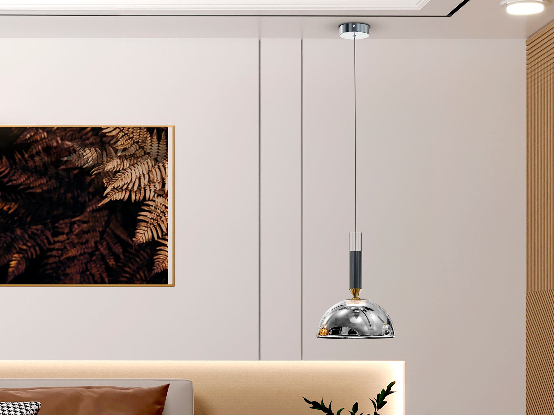 Lámpara colgante Charlize Plata Gris Oscuro de Schuller (312462) - Diseño moderno con LED, regulable en altura, 220lm, 3000k, ideal para iluminación interior.