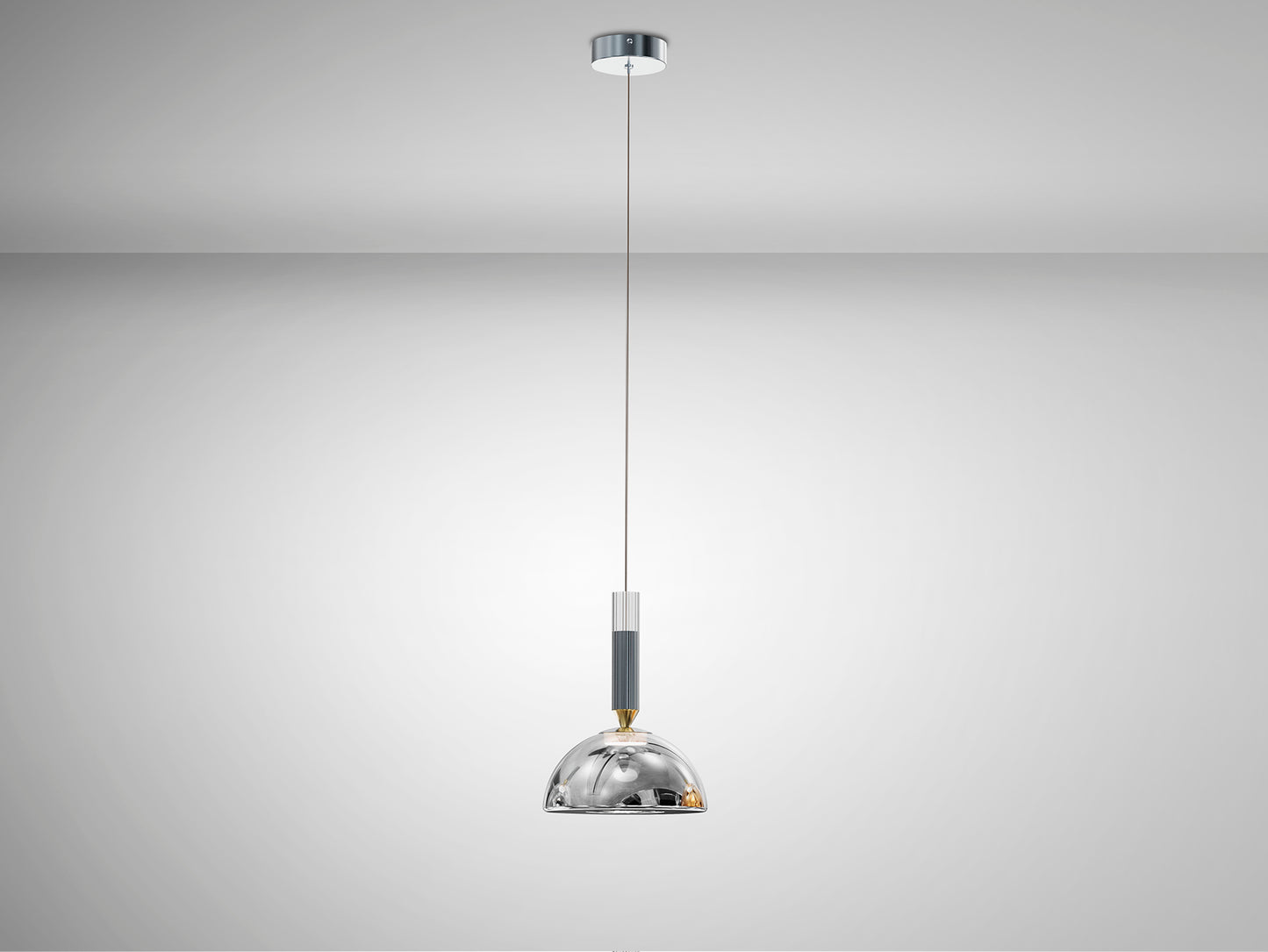 Lámpara colgante Charlize plata gris oscuro con diseño moderno de Schuller, LED 6W, 220lm, altura regulable, diámetro 21cm, ideal para iluminación interior.