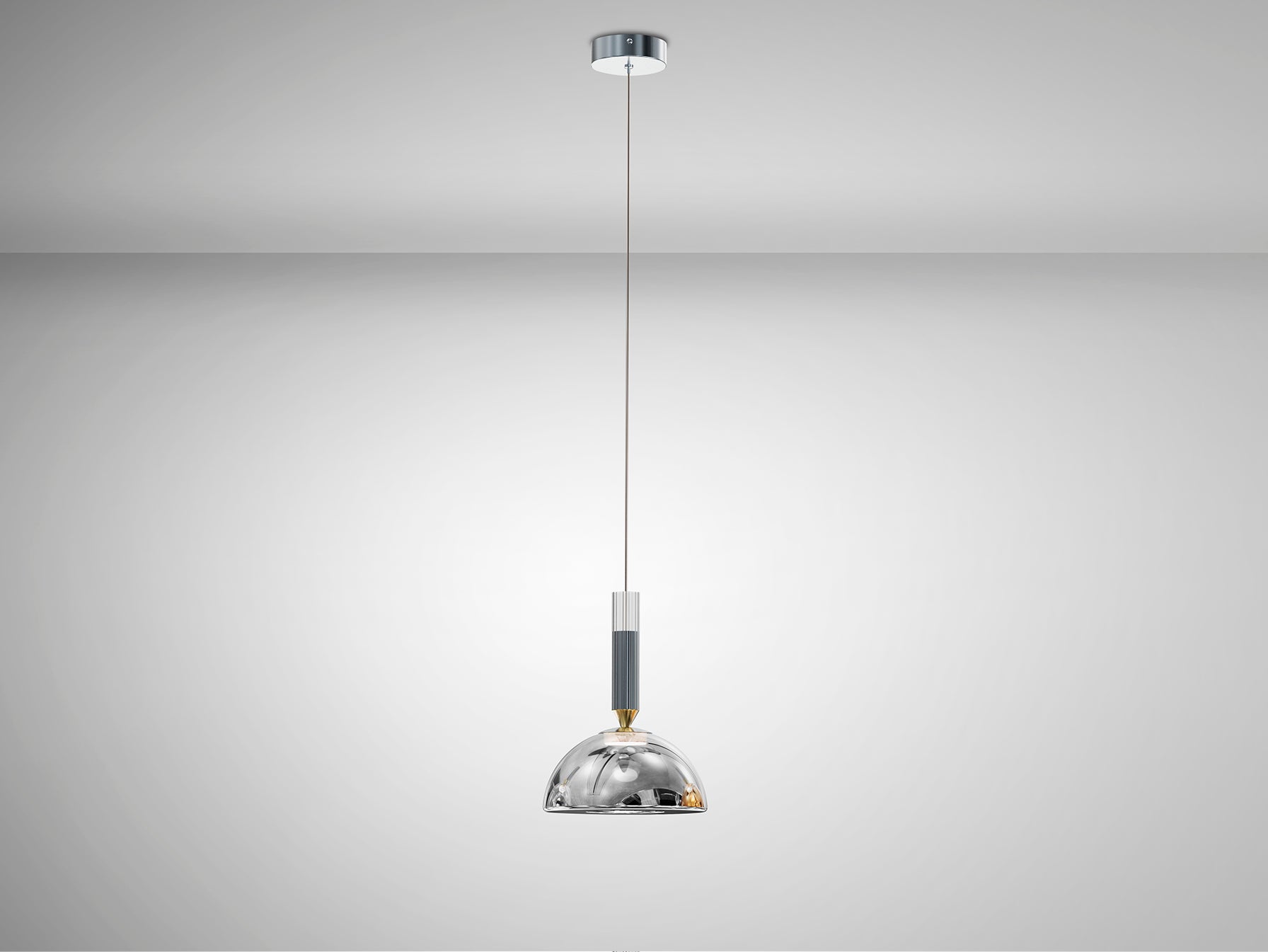 Lámpara colgante Charlize plata gris oscuro con diseño moderno de Schuller, LED 6W, 220lm, altura regulable, diámetro 21cm, ideal para iluminación interior.