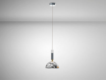 Lámpara colgante Charlize plata gris oscuro con diseño moderno de Schuller, LED 6W, 220lm, altura regulable, diámetro 21cm, ideal para iluminación interior.