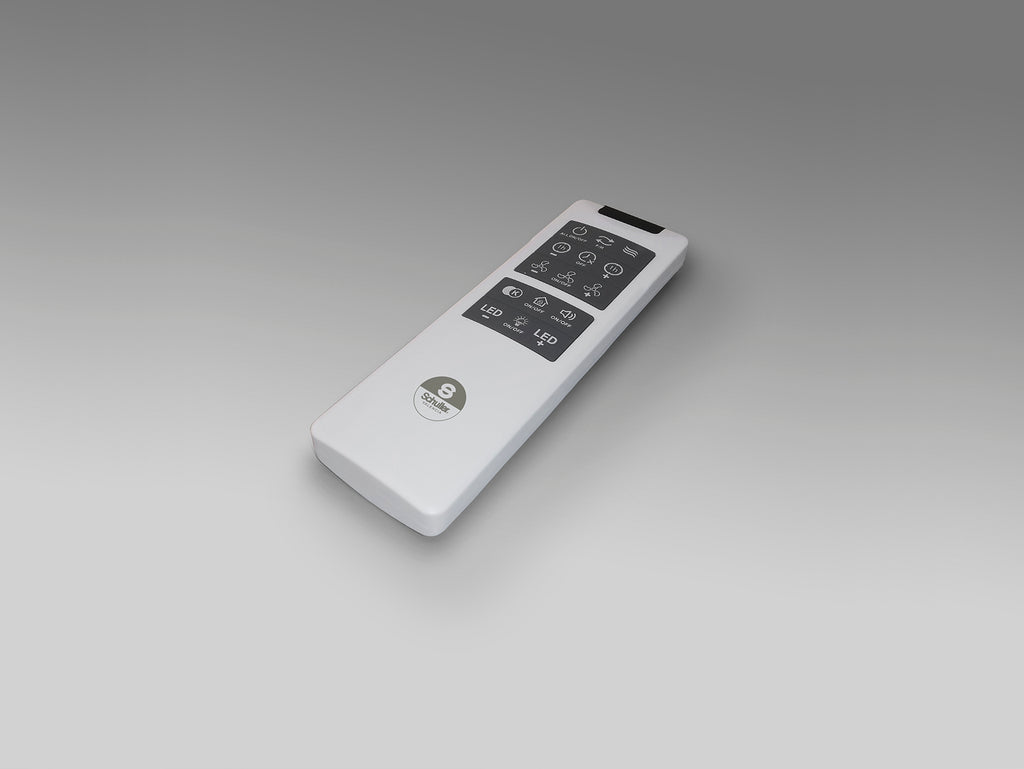 Ventilador de techo Tropic blanco mate con luz LED dimable, diseño moderno y minimalista ideal para dormitorio o salón. Motor DC eficiente. Schuller 319607.