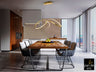 Lámpara de techo Lia pan de oro Schuller en comedor moderno con luz LED regulable en altura, ideal para salón de lujo (328326)