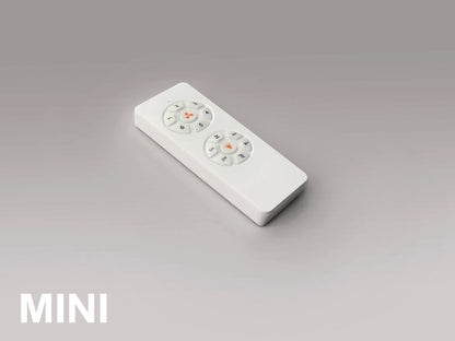 Ventilador de techo Siroco Mini blanco Schuller, moderno con aspas de madera, motor DC y luz regulable ideal para salón.