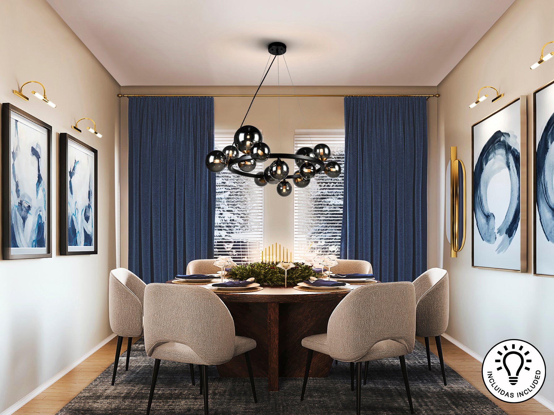 Lámpara de techo Astros negro y gris de Schuller para comedor o salón, diseño moderno con cristal espejado y metal. Modelo 329613.