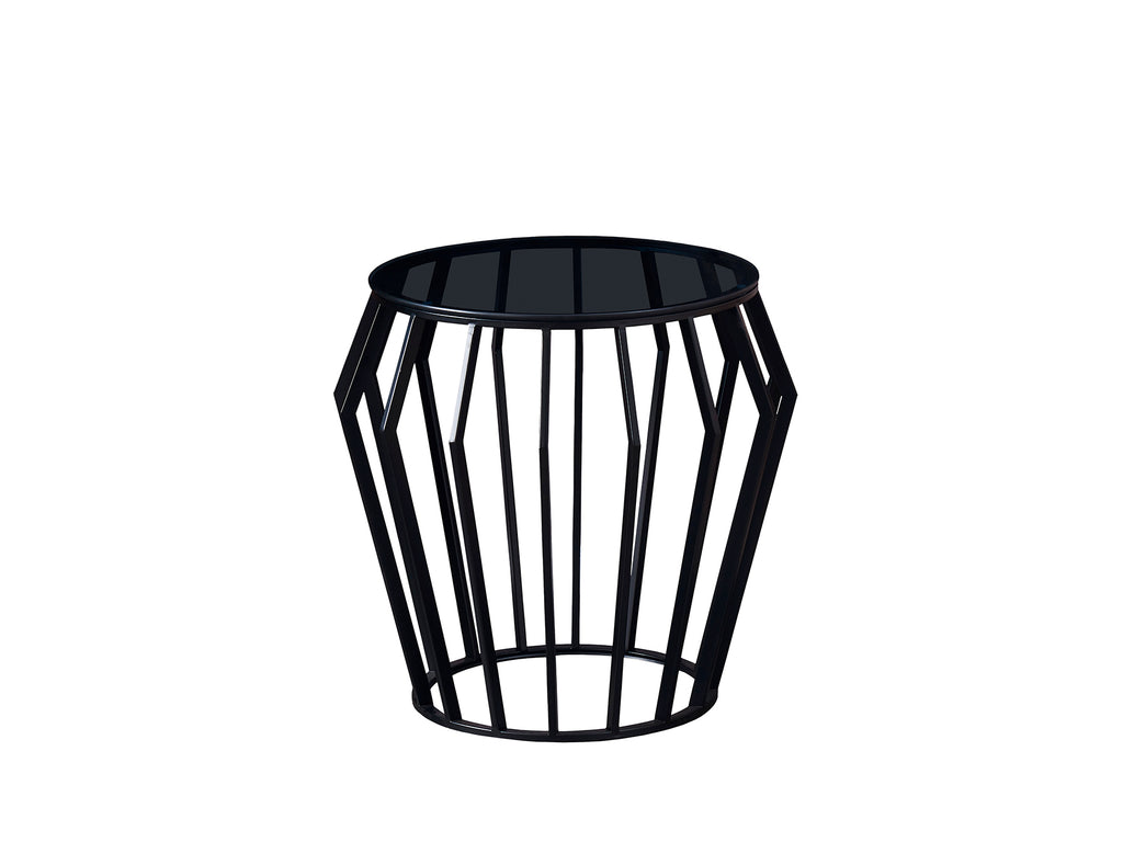 Velador Ciros negro mate con cristal smoke de Schuller, moderno y elegante para salón o mesa auxiliar.